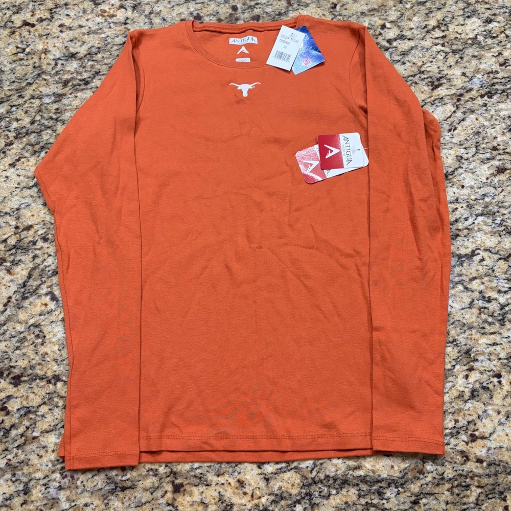 NEW Antigua Texas Longhorns Womens Burnt Orange Long Sleeve T-Shirt Large NCAA